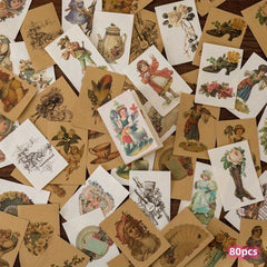 80sheets Vintage Scrapbooking Paper DIY Retro Material