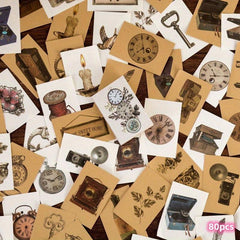 80sheets Vintage Scrapbooking Paper DIY Retro Material