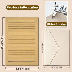 16 Pcs Vintage Stationery Paper & Envelopes Set, 3 Burlap Envelopes, 10 Writing