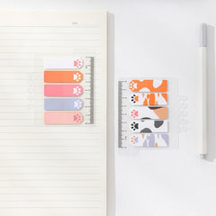 100 Sheet Cat Paw Sticky Notes Set with Ruler