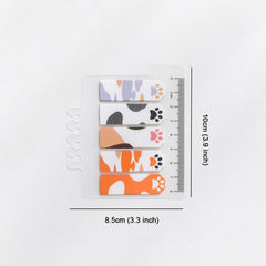 100 Sheet Cat Paw Sticky Notes Set with Ruler