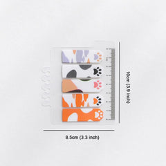 100 Sheet Cat Paw Sticky Notes Set with Ruler