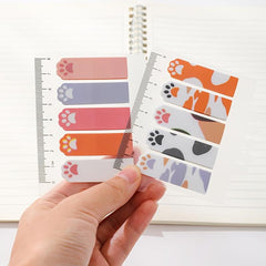 100 Sheet Cat Paw Sticky Notes Set with Ruler