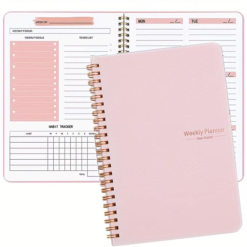 52 Week Planner Coil Schedule Book Notebook