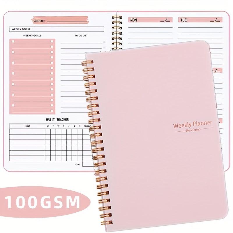 52 Week Planner Coil Schedule Book Notebook