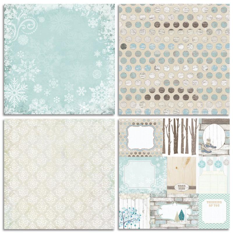 24 Sheets Christmas Snow Checkered Background Paper for Journal Making