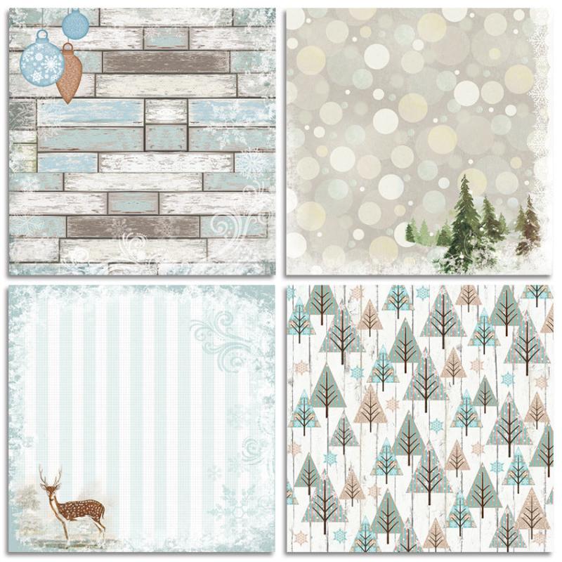 24 Sheets Christmas Snow Checkered Background Paper for Journal Making