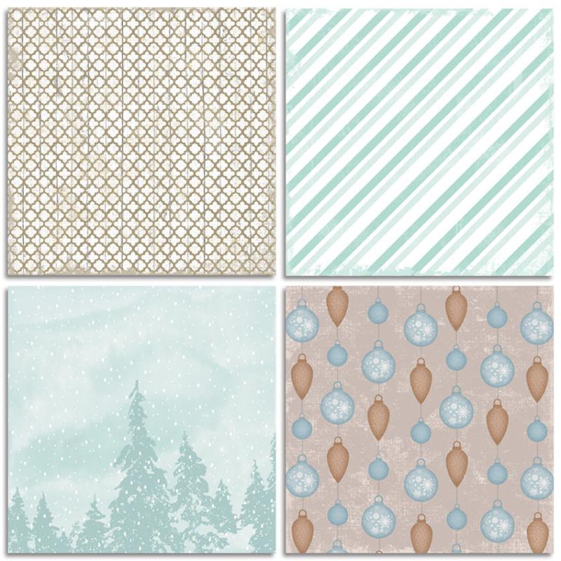 24 Sheets Christmas Snow Checkered Background Paper for Journal Making