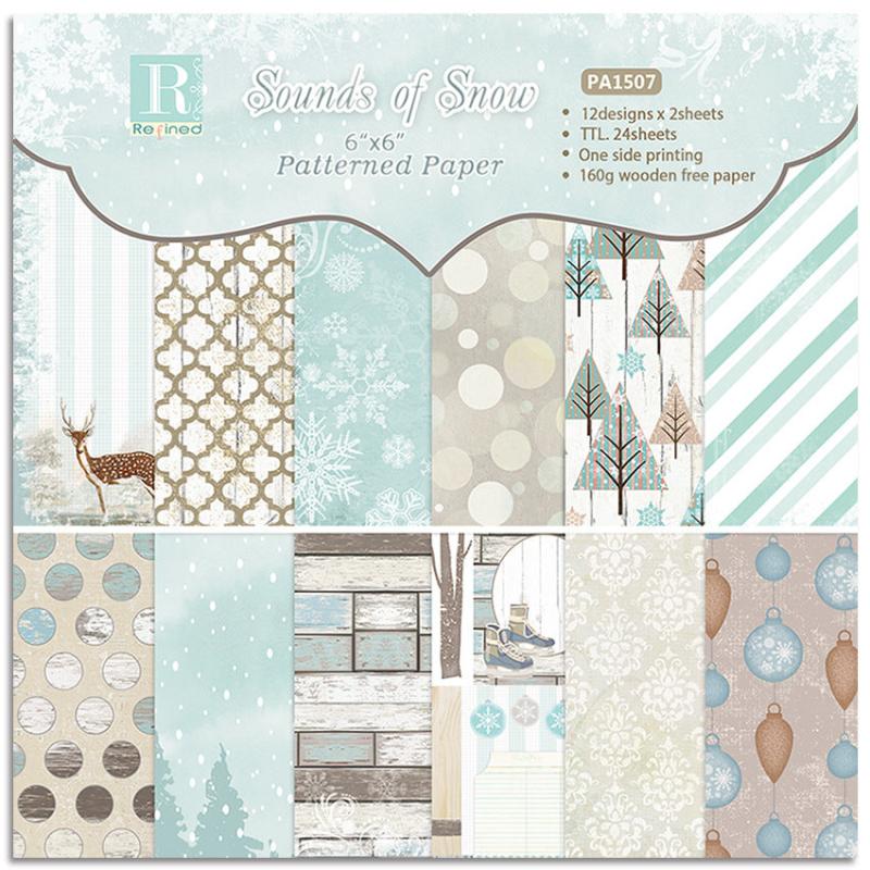 24 Sheets Christmas Snow Checkered Background Paper for Journal Making