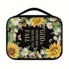 Sunflower Floral Bible Cover Case For Women Girls With Handle