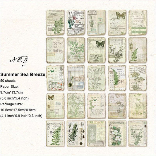 Vintage Scrapbook Paper - 50 Sheets for Crafting, Journaling, Decorating