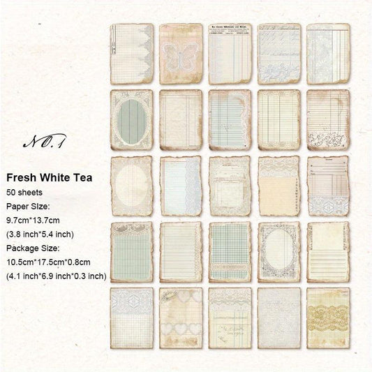 Vintage Scrapbook Paper - 50 Sheets for Crafting, Journaling, Decorating