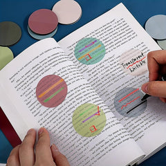400pcs Morandi Round Clear Sticky Notes for Office School Study Supplies