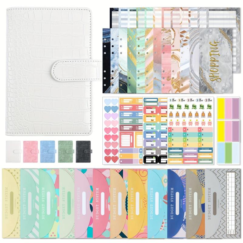 Budget Binder with Zipper Envelopes PU Leather Organizer