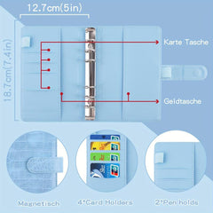 Budget Binder with Zipper Envelopes PU Leather Organizer