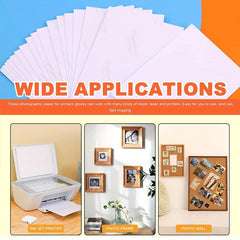 100 Sheets High Gloss Photo Paper for Inkjet Printer 8.89 x 12 200gsm
