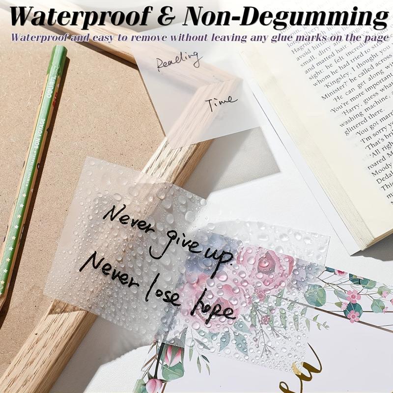 1000 Sheets Transparent Sticky Notes Set Student Waterproof Memo Pad