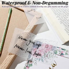 1000 Sheets Transparent Sticky Notes Set Student Waterproof Memo Pad