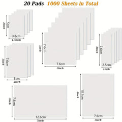 1000 Sheets Transparent Sticky Notes Set Student Waterproof Memo Pad