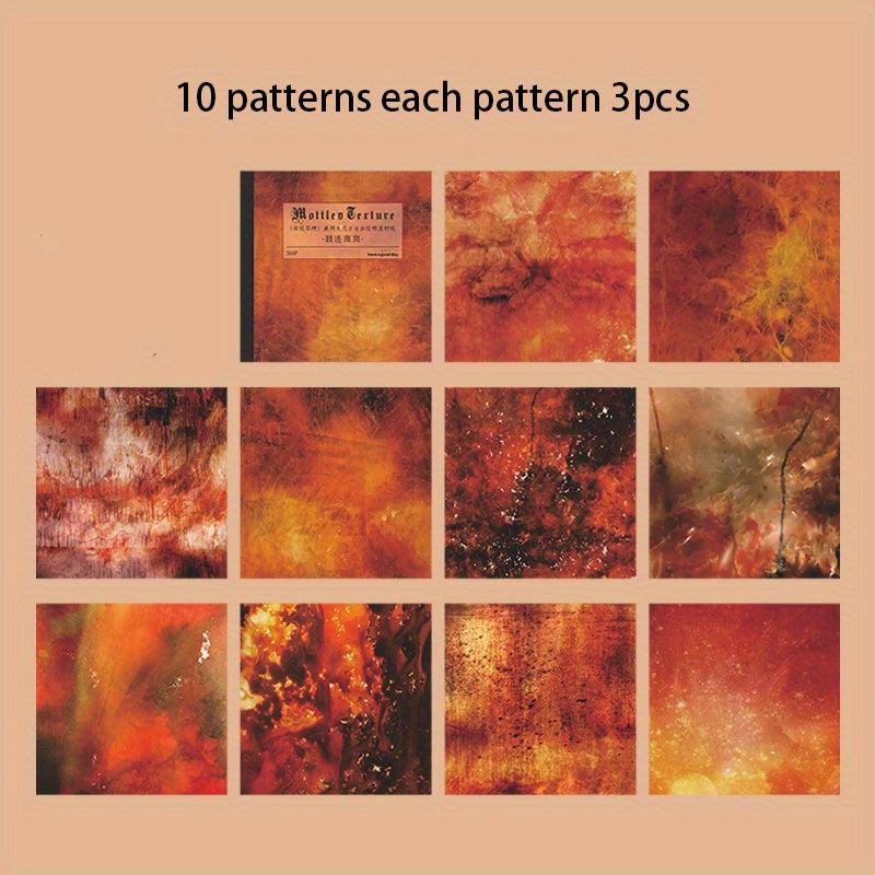 30pcs Large Vintage Texture Romantic Dark Style DIY Crafts Supplies