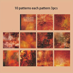 30pcs Large Vintage Texture Romantic Dark Style DIY Crafts Supplies