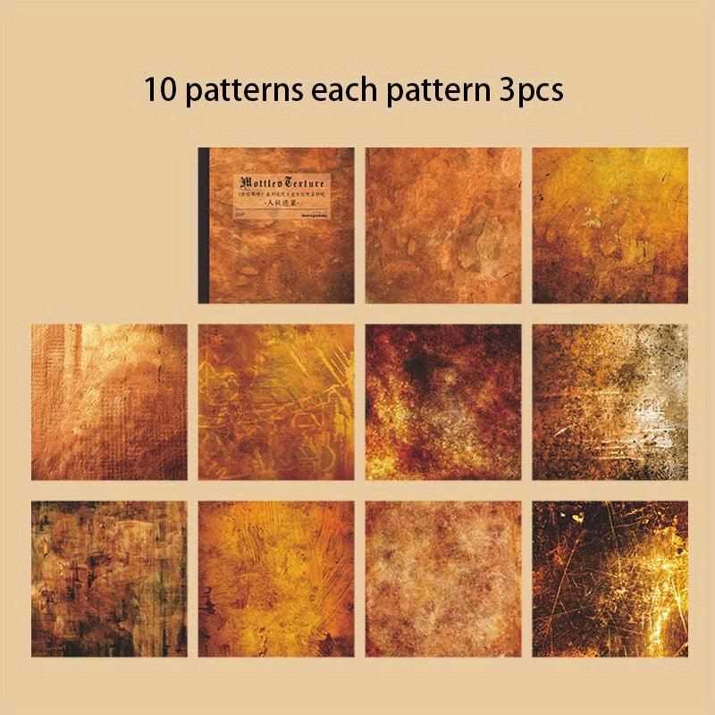 30pcs Large Vintage Texture Romantic Dark Style DIY Crafts Supplies