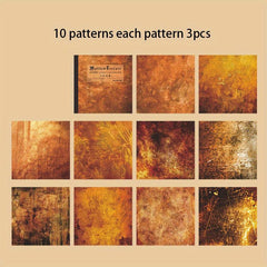 30pcs Large Vintage Texture Romantic Dark Style DIY Crafts Supplies