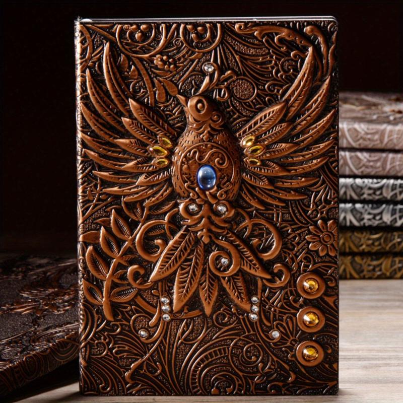A5 Embossed Divine Bird 3D Notepad Retro