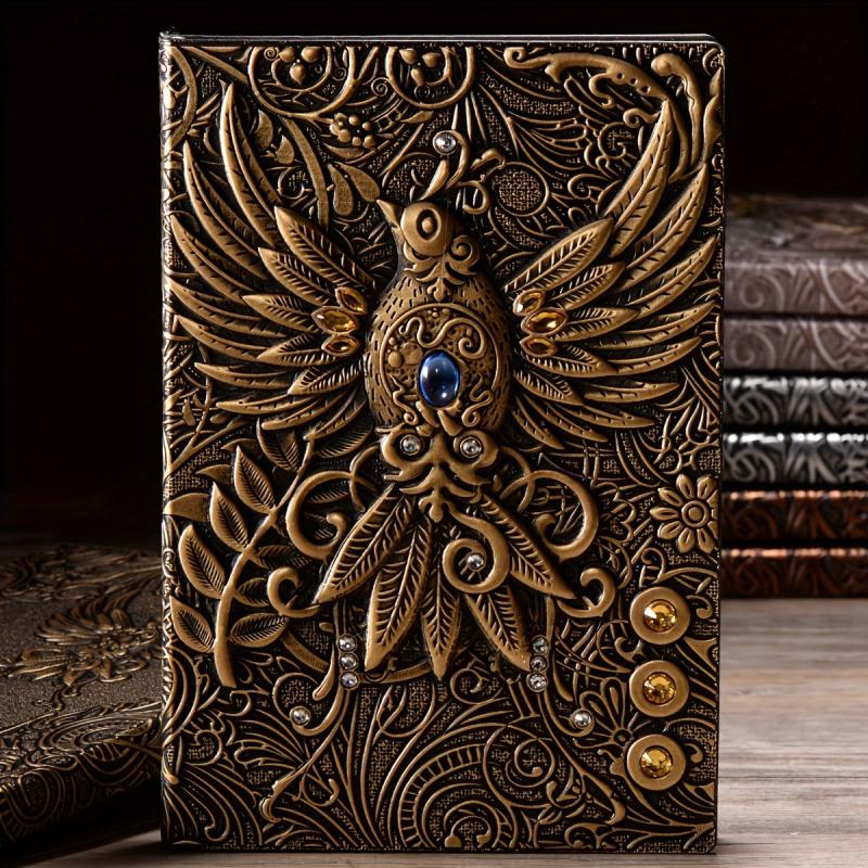 A5 Embossed Divine Bird 3D Notepad Retro