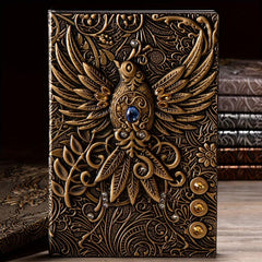 A5 Embossed Divine Bird 3D Notepad Retro