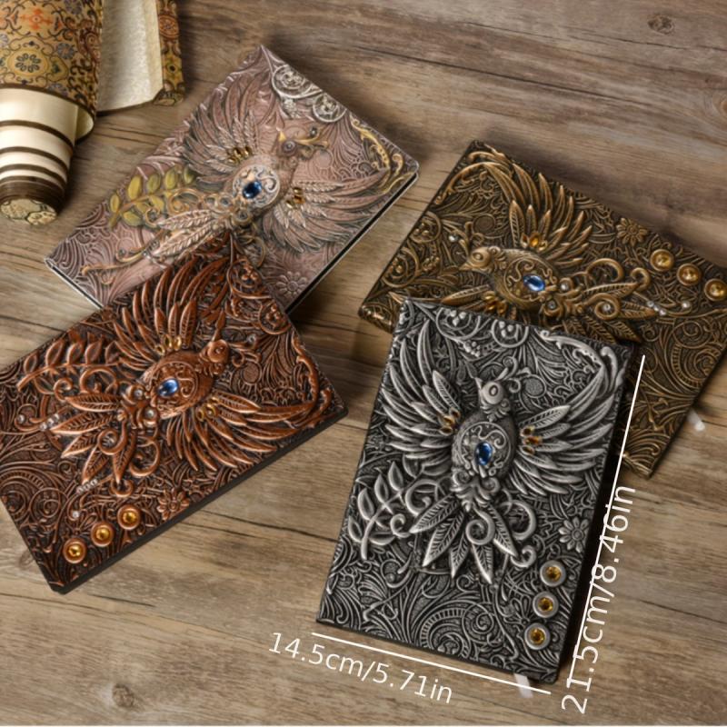 A5 Embossed Divine Bird 3D Notepad Retro