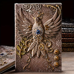 A5 Embossed Divine Bird 3D Notepad Retro