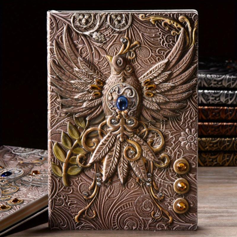 A5 Embossed Divine Bird 3D Notepad Retro