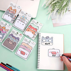 Animal Sticky Notes 3 Layer 6 Animals 45 Sheets Cat Bear Dog Duck Rabbit Donkey