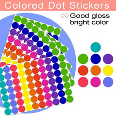 350pcs Colored Dot Stickers Round Coding Labels Circle Dots Labels Stickers