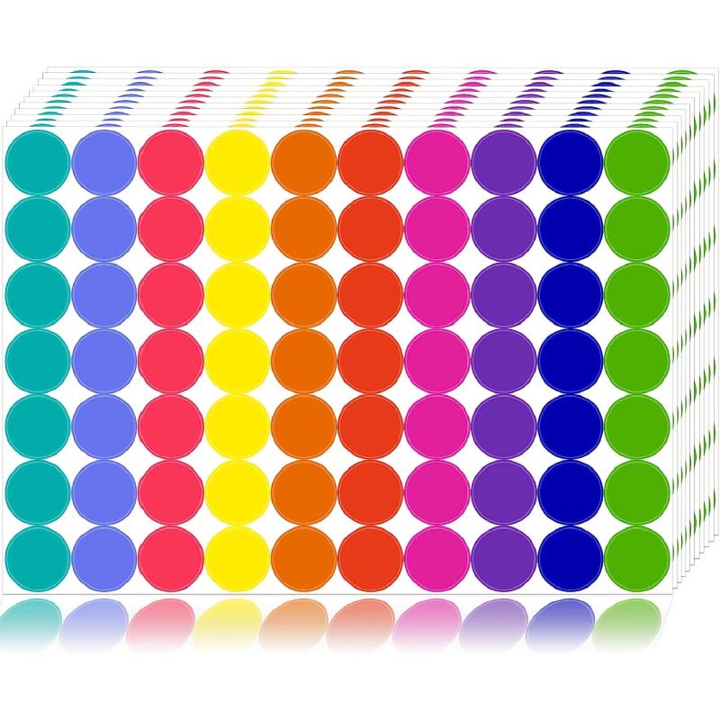 350pcs Colored Dot Stickers Round Coding Labels Circle Dots Labels Stickers