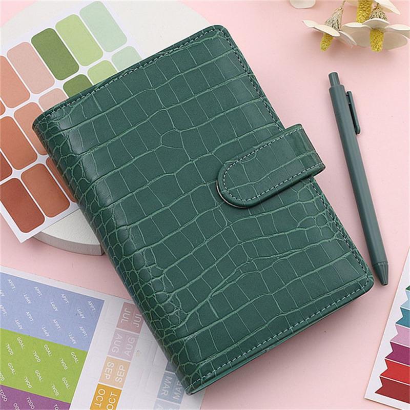 Crocodile Pattern DIY Binder Notebook Cover PU Leather Diary Agenda Planner
