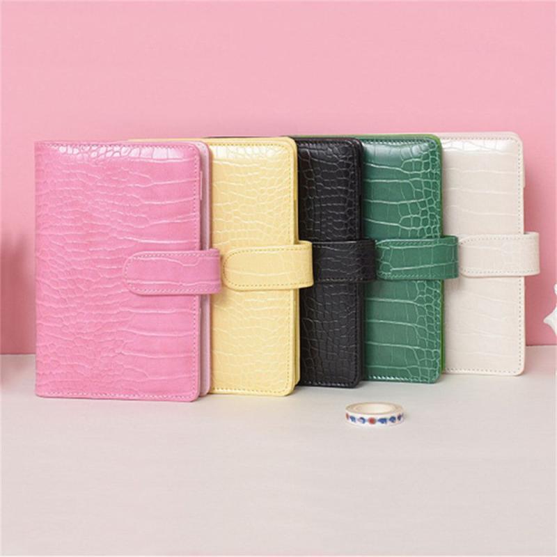 Crocodile Pattern DIY Binder Notebook Cover PU Leather Diary Agenda Planner