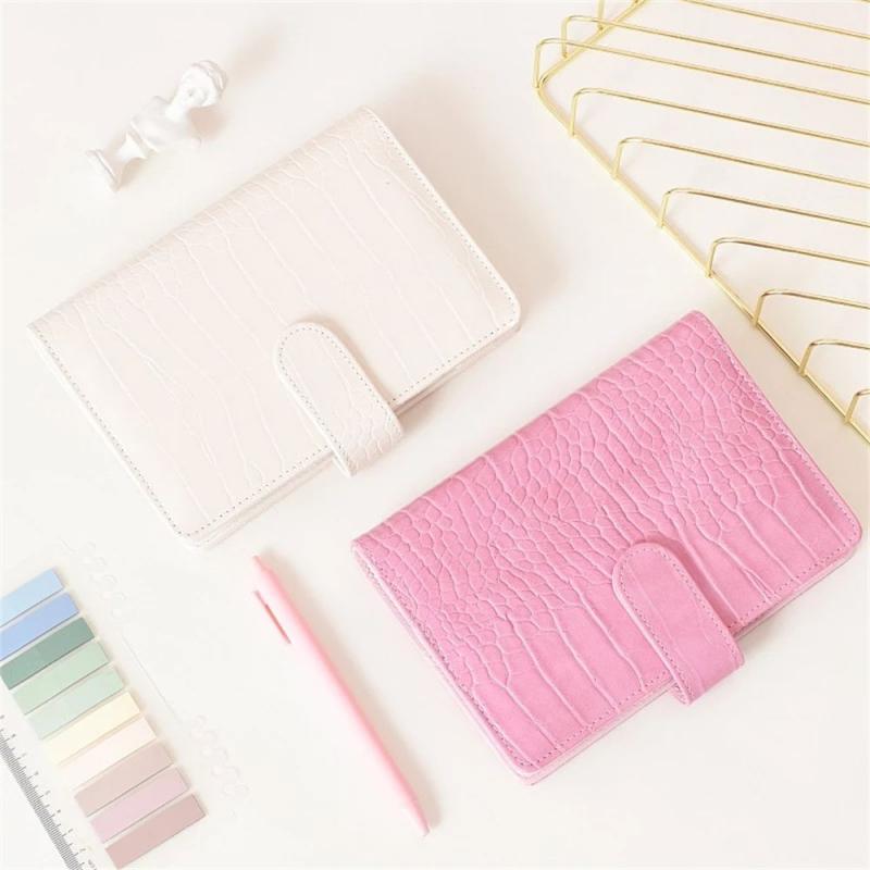 Crocodile Pattern DIY Binder Notebook Cover PU Leather Diary Agenda Planner