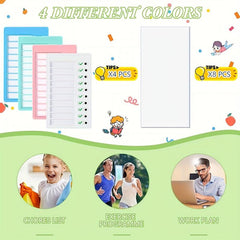 4pcs Replaceable Blank Checklist Board for Home Routine Planning