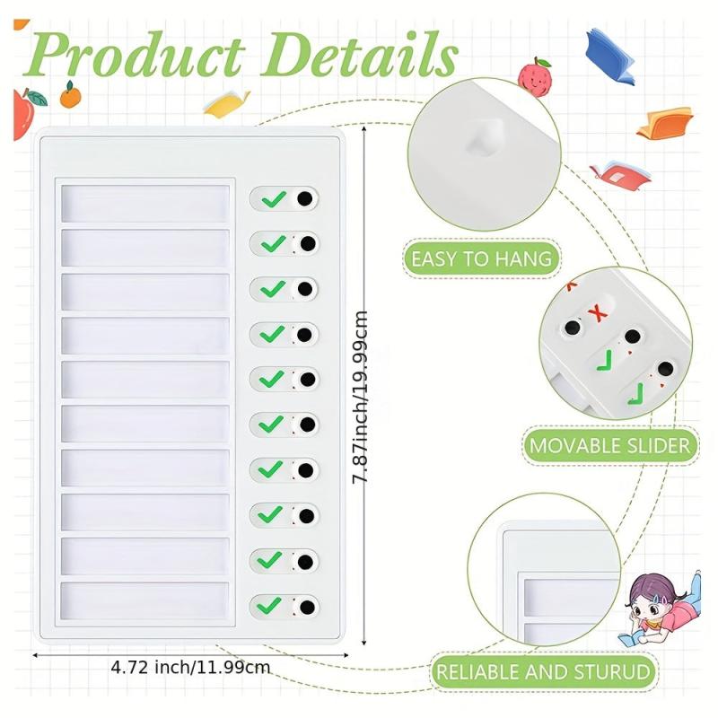 4pcs Replaceable Blank Checklist Board for Home Routine Planning