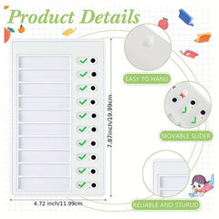 4pcs Replaceable Blank Checklist Board for Home Routine Planning