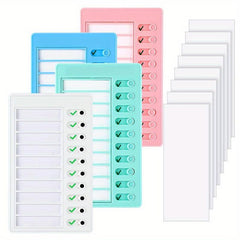 4pcs Replaceable Blank Checklist Board for Home Routine Planning