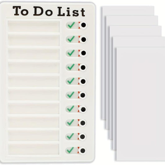 1pc To Do List Checklist Board With 10 Replaceable Cards