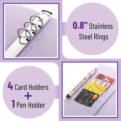 Stylish PU Leather A5 6-Ring Planner Binder with Magnetic Closure