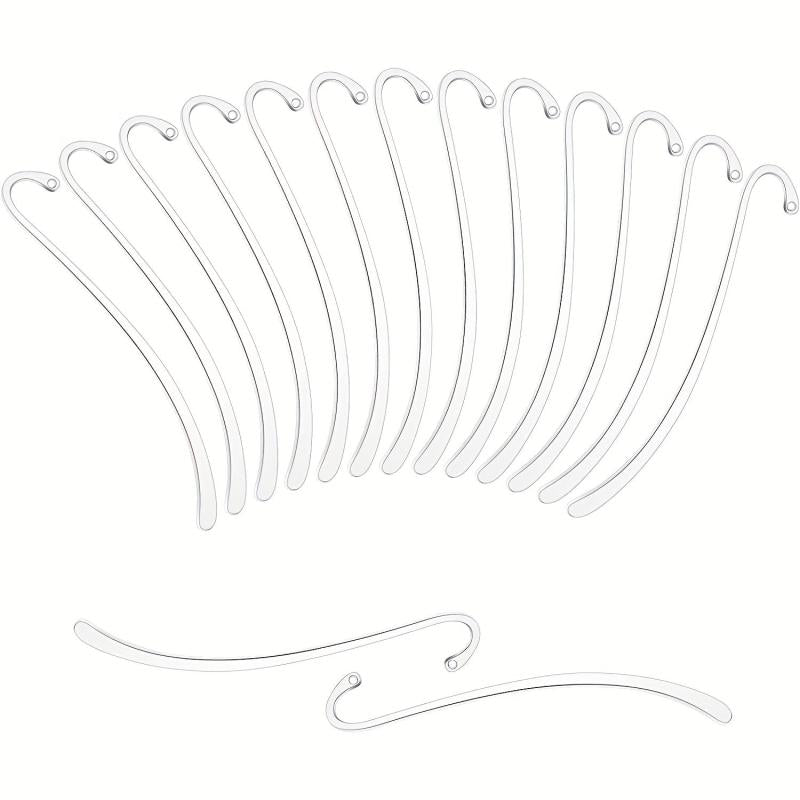 15pcs Silver Plated Smooth Bookmark Charms for Jewelry Making