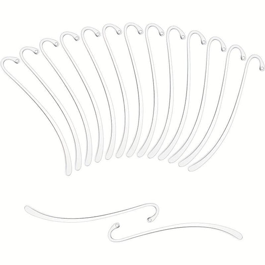 15pcs Silver Plated Smooth Bookmark Charms for Jewelry Making