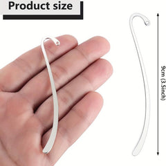 15pcs Silver Plated Smooth Bookmark Charms for Jewelry Making