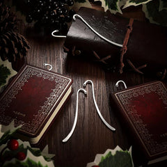 15pcs Silver Plated Smooth Bookmark Charms for Jewelry Making