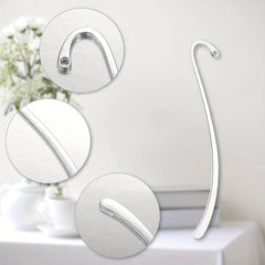 15pcs Silver Plated Smooth Bookmark Charms for Jewelry Making